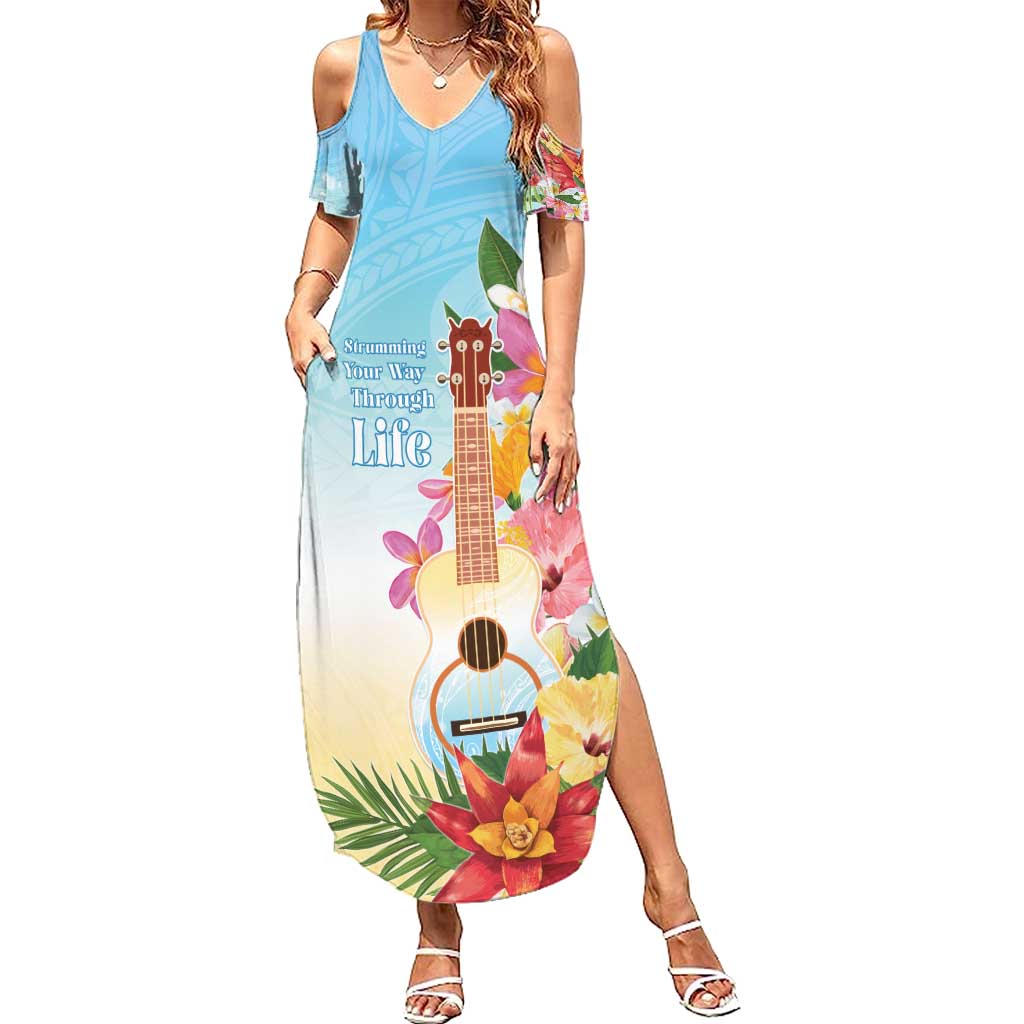 National Ukulele Day Summer Maxi Dress Tropical Vibe