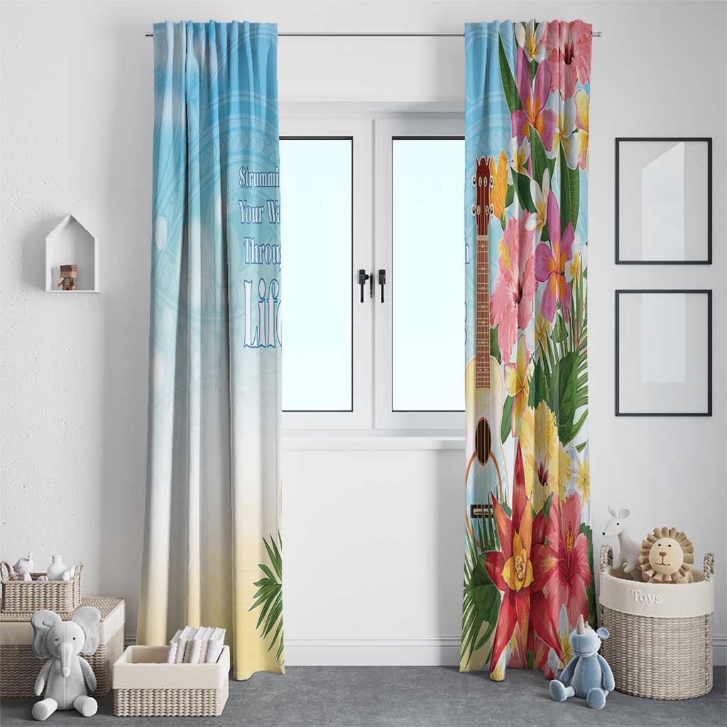 National Ukulele Day Window Curtain Tropical Vibe