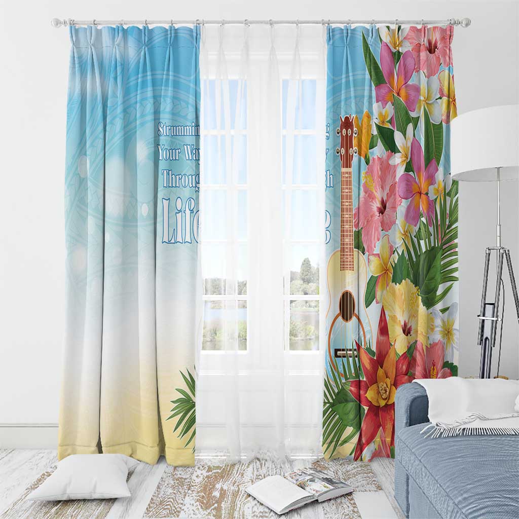 National Ukulele Day Window Curtain Tropical Vibe