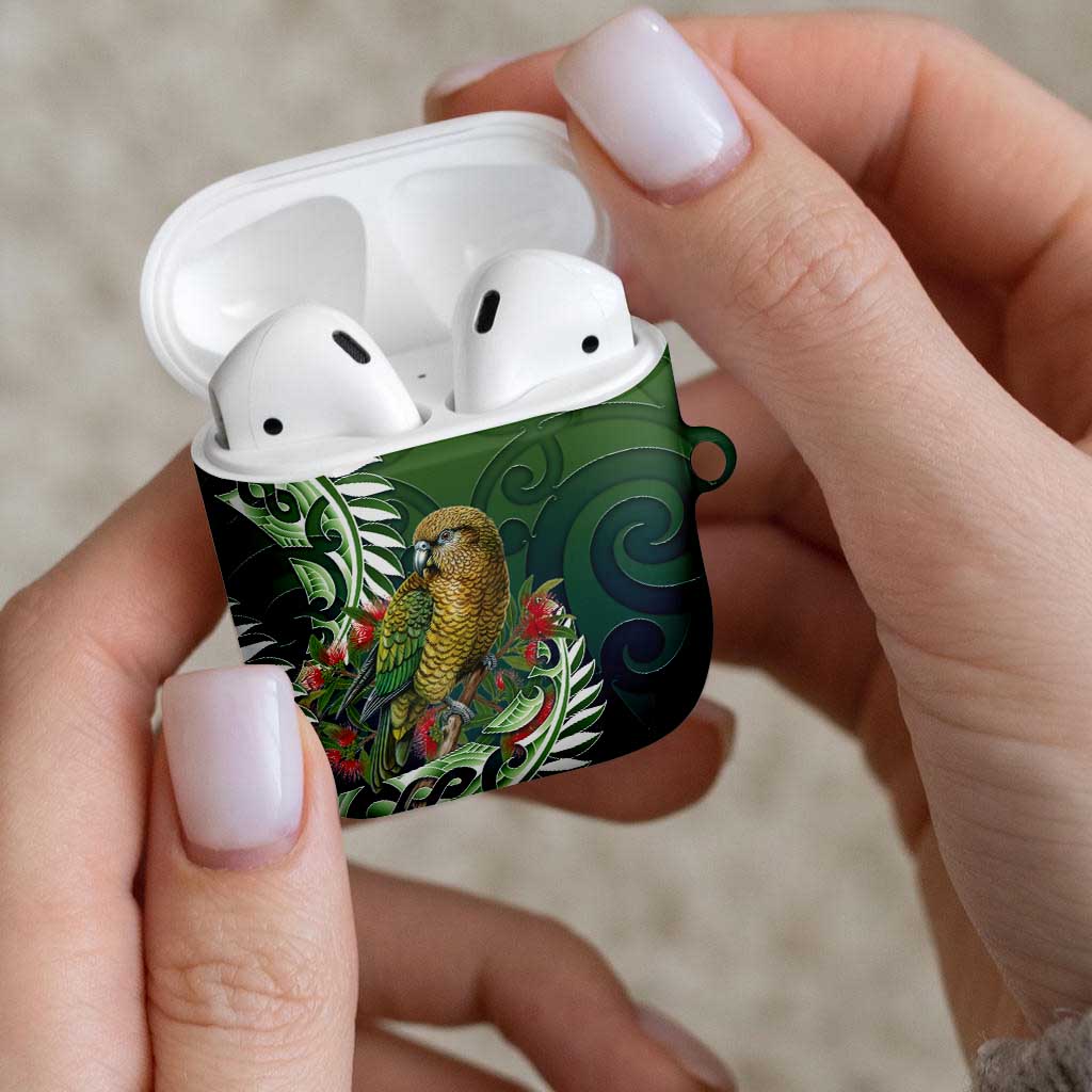 New Zealand Kea Bird AirPods Case With Maori Koru Fern - Polynesian Pride