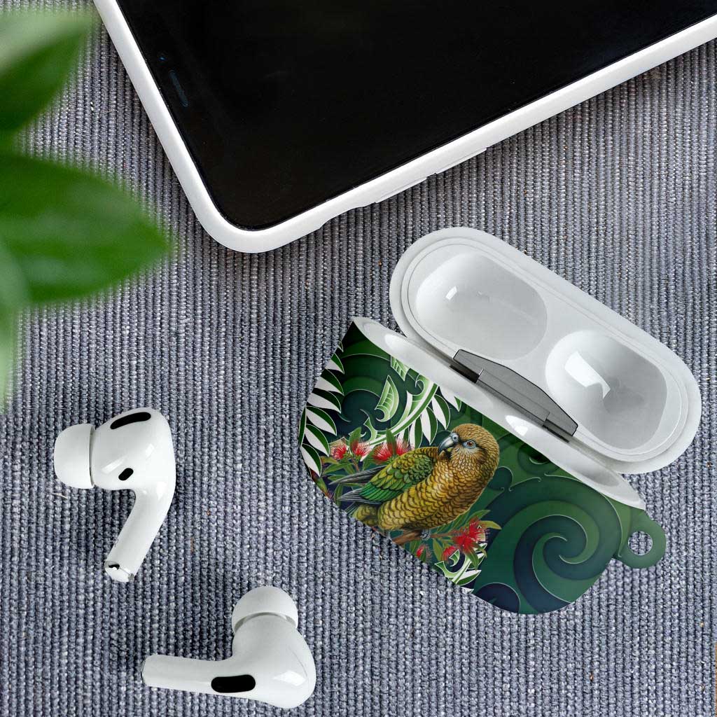 New Zealand Kea Bird AirPods Case With Maori Koru Fern - Polynesian Pride