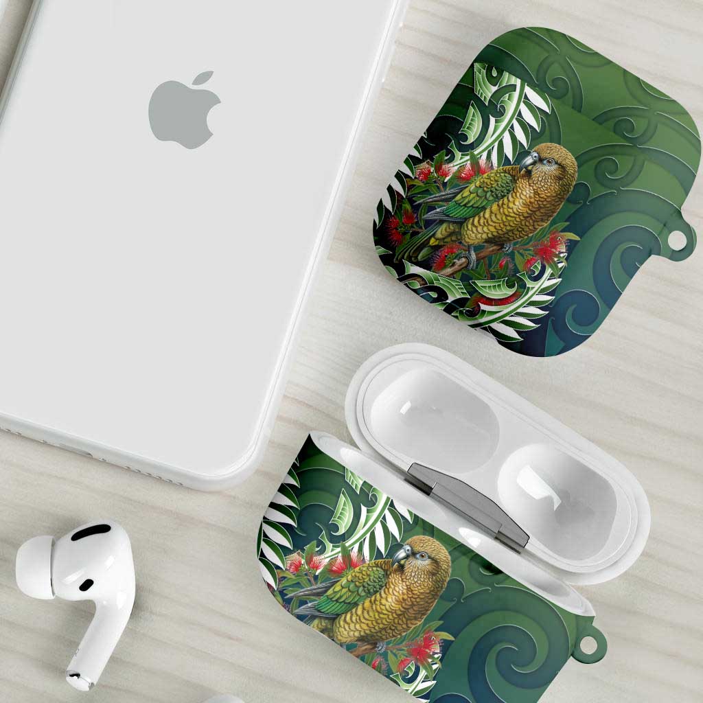 New Zealand Kea Bird AirPods Case With Maori Koru Fern - Polynesian Pride