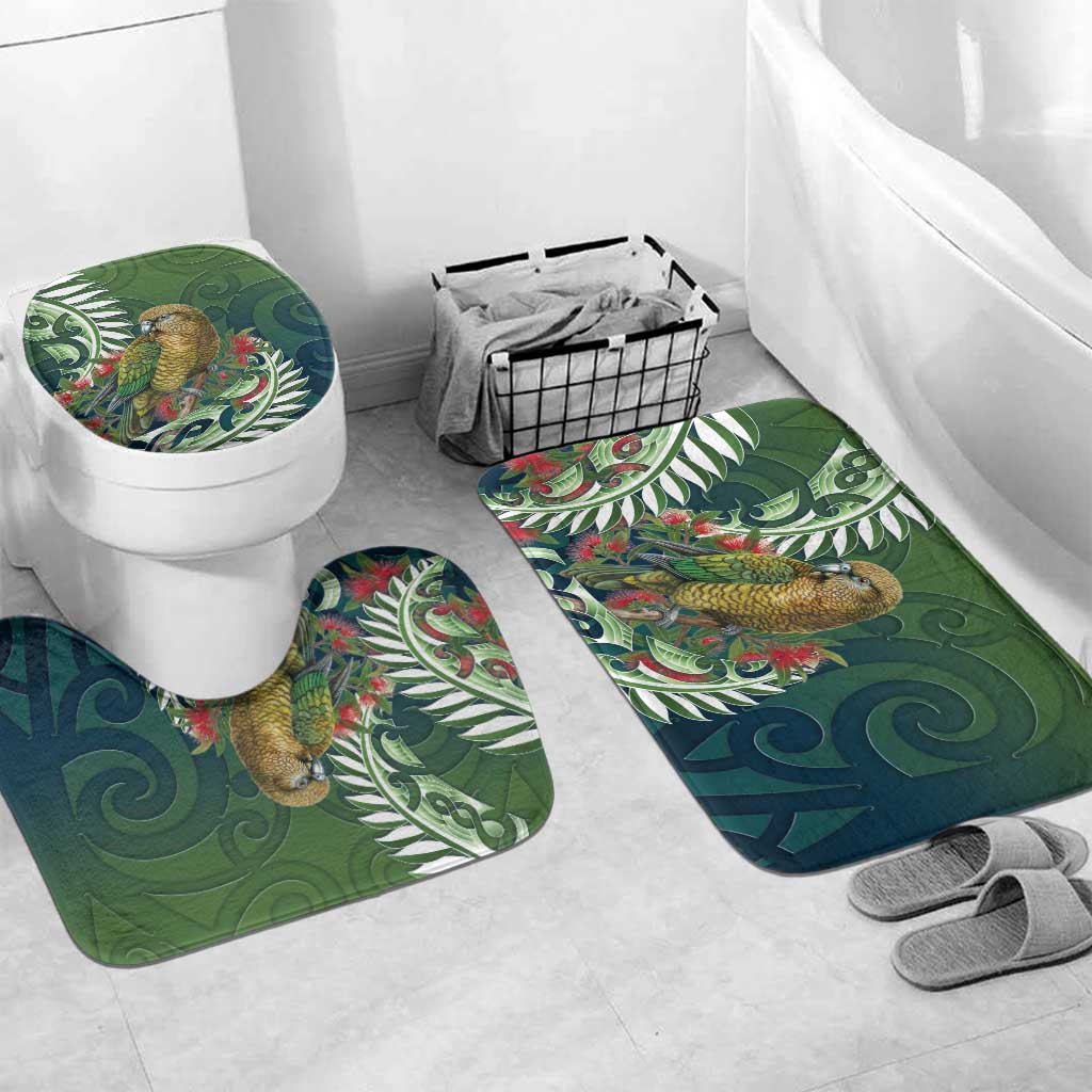 New Zealand Kea Bird Bathroom Set With Maori Koru Fern - Polynesian Pride