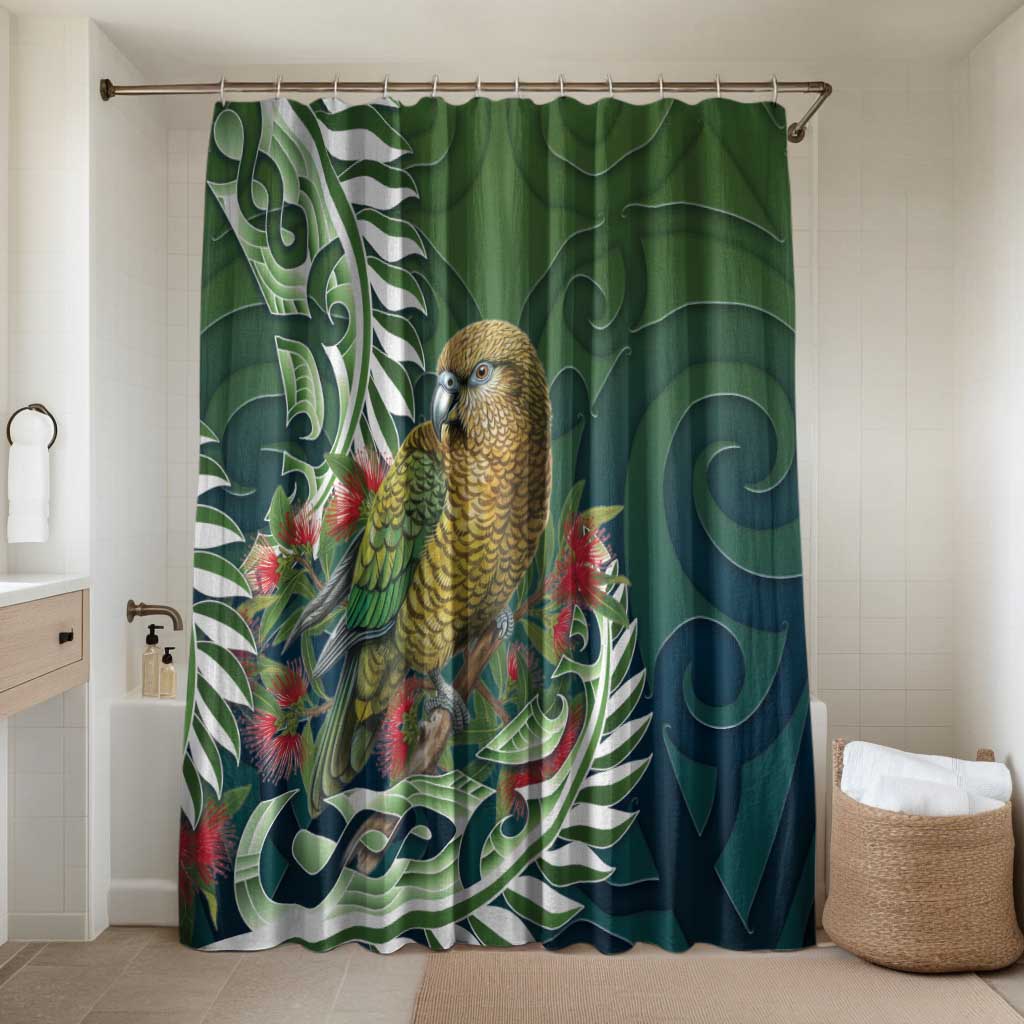 New Zealand Kea Bird Bathroom Set With Maori Koru Fern - Polynesian Pride