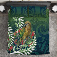 New Zealand Kea Bird Bedding Set With Maori Koru Fern - Polynesian Pride