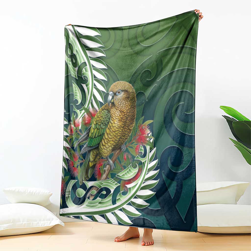 New Zealand Kea Bird Blanket With Maori Koru Fern LT05 - Polynesian Pride