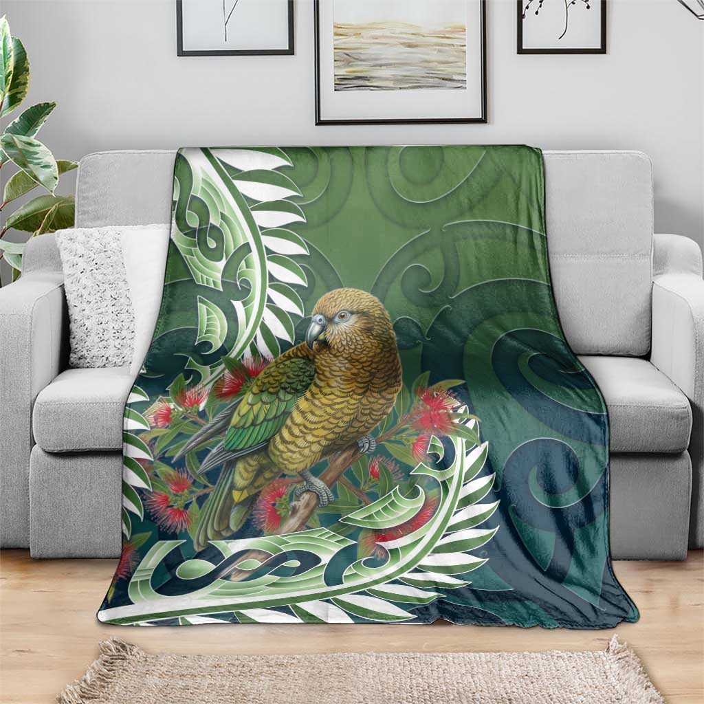 New Zealand Kea Bird Blanket With Maori Koru Fern LT05 - Polynesian Pride