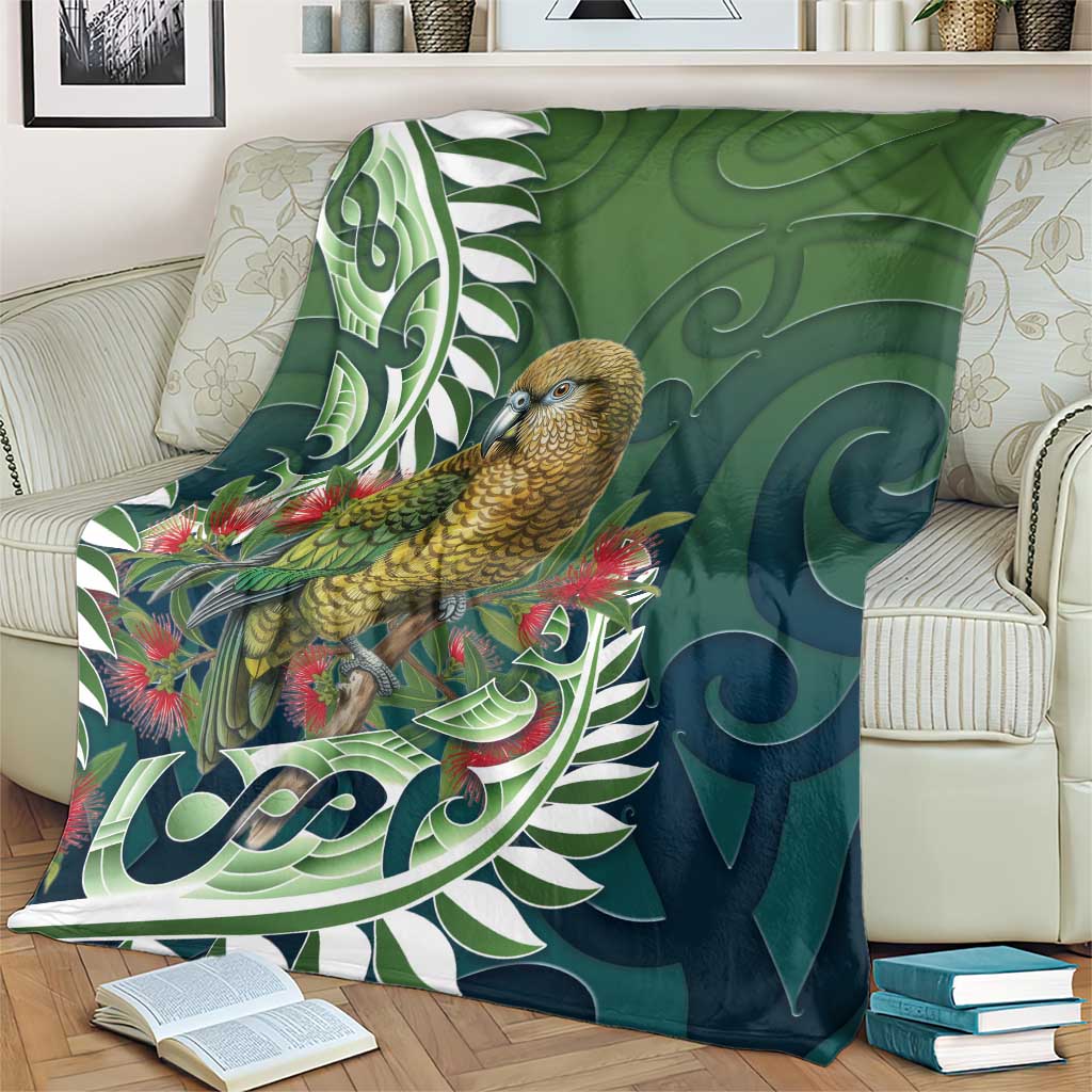 New Zealand Kea Bird Blanket With Maori Koru Fern LT05 - Polynesian Pride