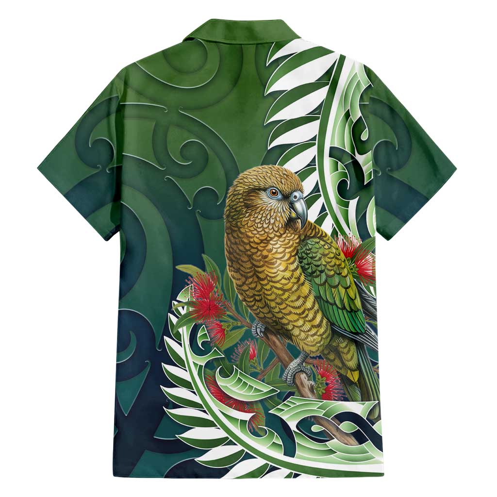 New Zealand Kea Bird Family Matching Off The Shoulder Long Sleeve Dress and Hawaiian Shirt With Maori Koru Fern LT05 - Polynesian Pride