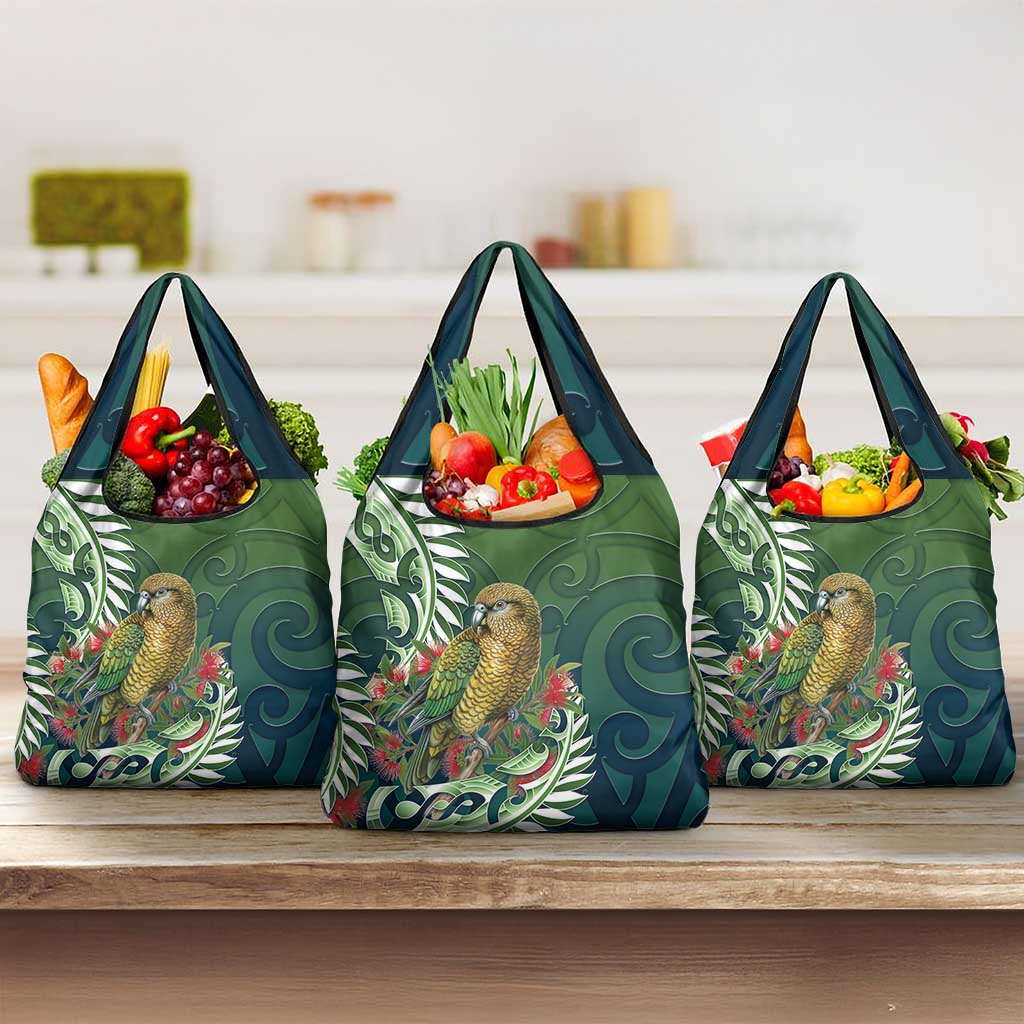 New Zealand Kea Bird Grocery Bag With Maori Koru Fern - Polynesian Pride