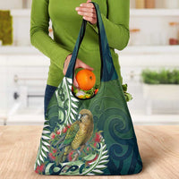 New Zealand Kea Bird Grocery Bag With Maori Koru Fern - Polynesian Pride