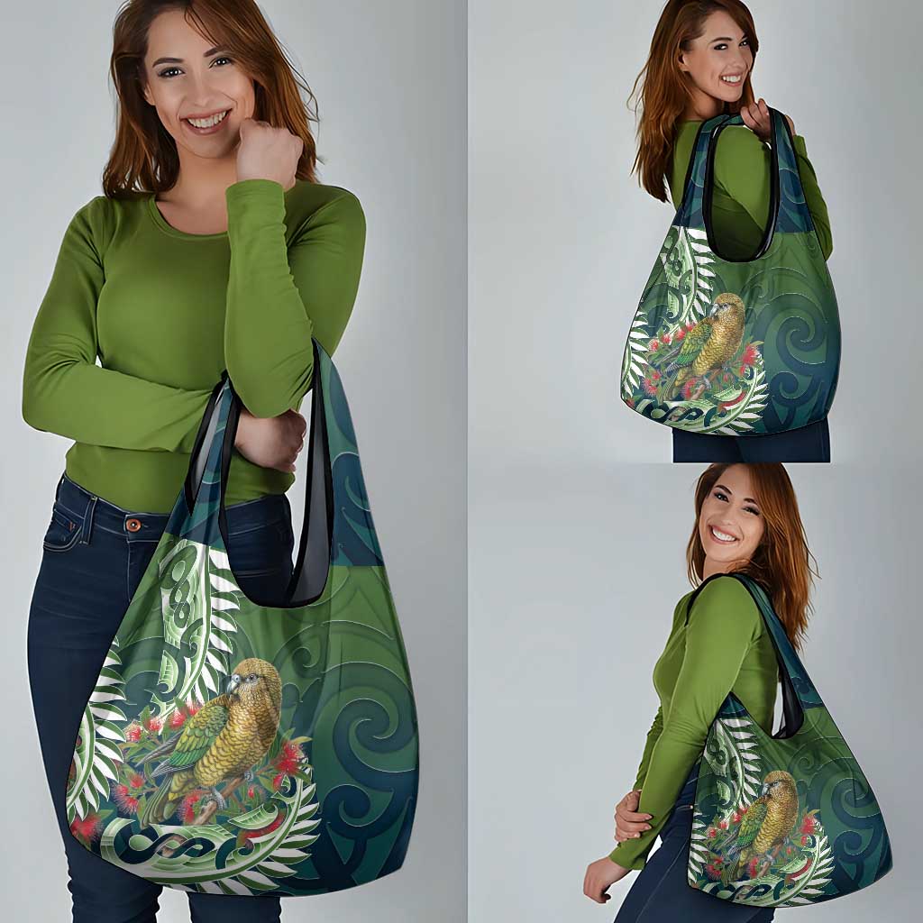 New Zealand Kea Bird Grocery Bag With Maori Koru Fern - Polynesian Pride