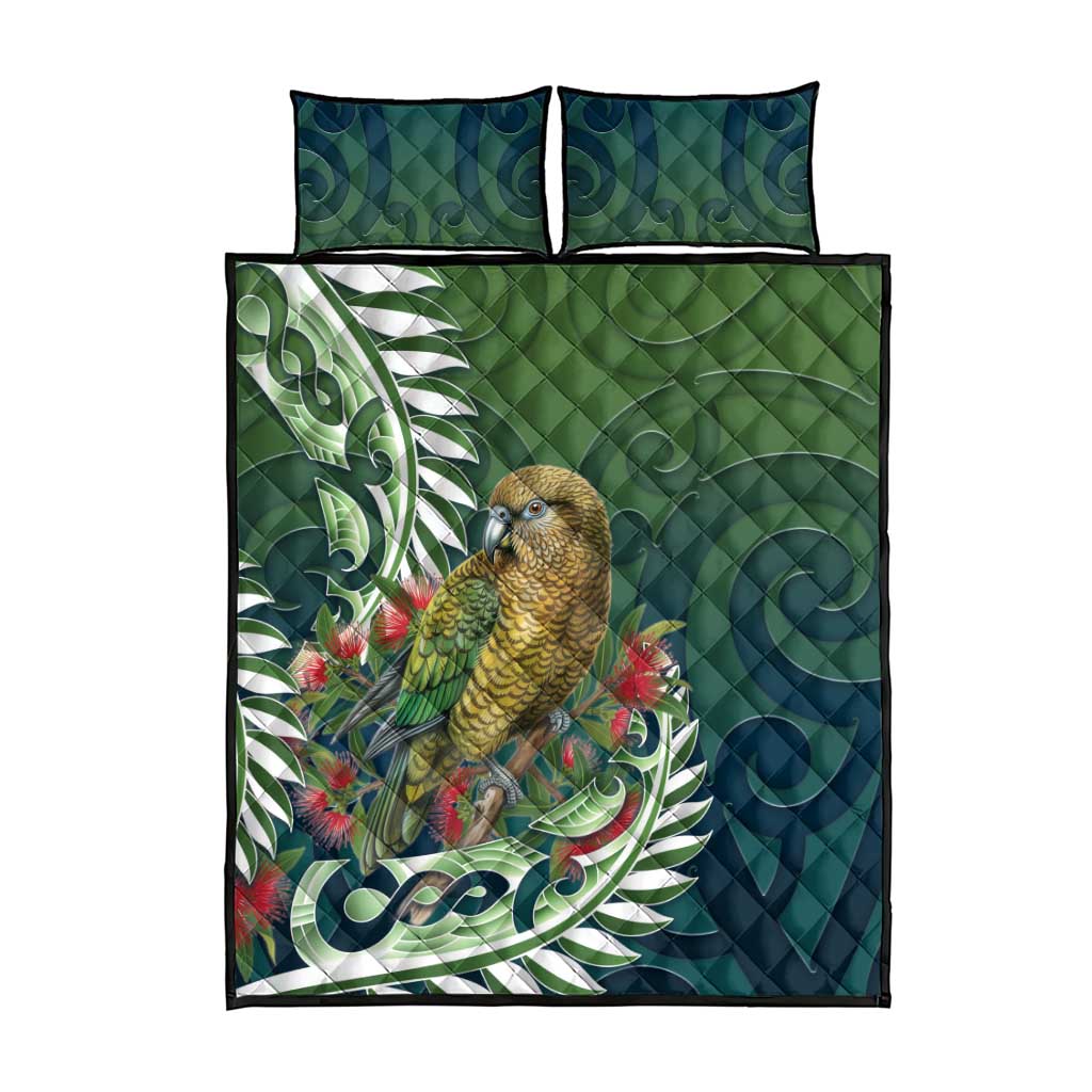 New Zealand Kea Bird Quilt Bed Set With Maori Koru Fern - Polynesian Pride