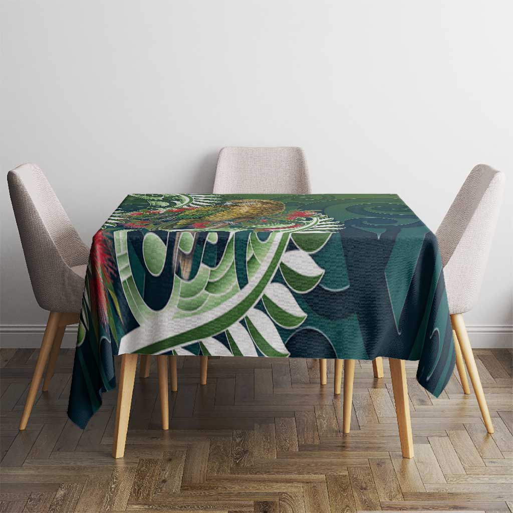 New Zealand Kea Bird Tablecloth With Maori Koru Fern LT05 - Polynesian Pride