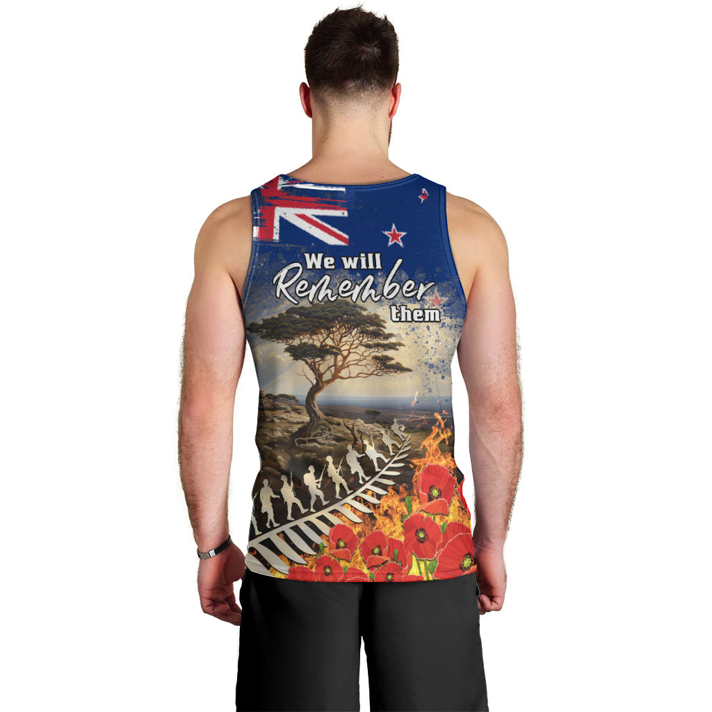 New Zealand ANZAC Day Men Tank Top The Lonesome Pine With Soldier Fern LT05 - Polynesian Pride