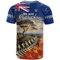 New Zealand ANZAC Day T Shirt The Lonesome Pine With Soldier Fern LT05 - Polynesian Pride