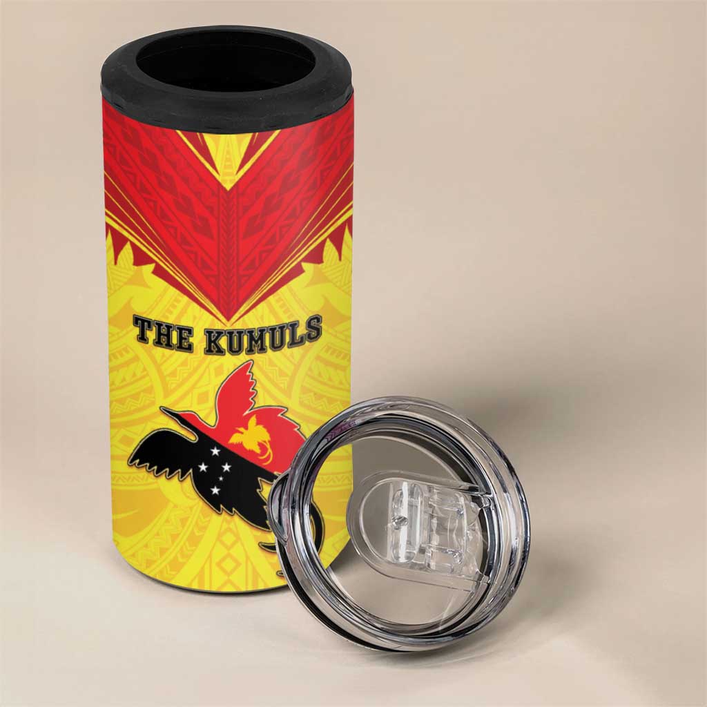 Papua New Guinea Rugby Custom 4 in 1 Can Cooler Tumbler Kumuls Heritage
