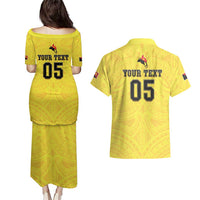 Papua New Guinea Rugby Custom Couples Matching Puletasi and Hawaiian Shirt Kumuls Heritage LT05 - Polynesian Pride