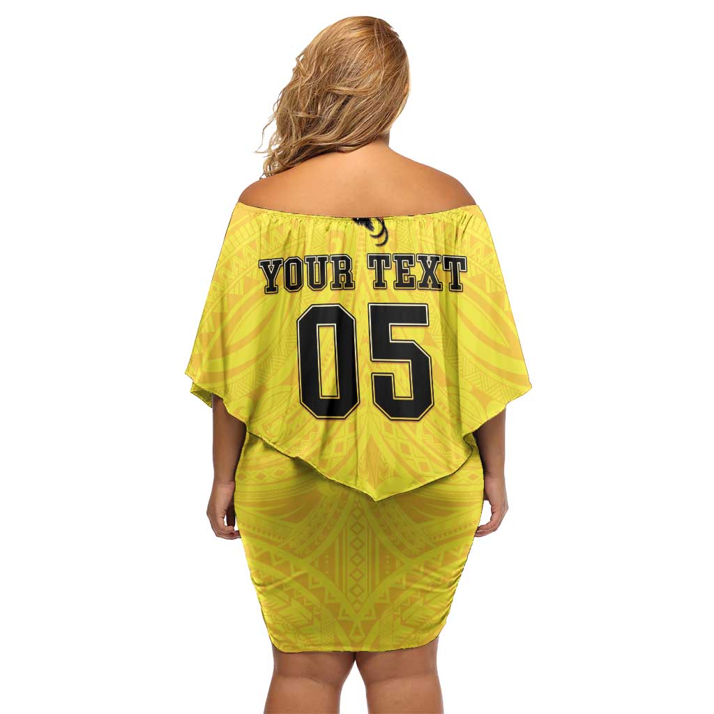 Papua New Guinea Rugby Custom Family Matching Off Shoulder Short Dress and Hawaiian Shirt Kumuls Heritage