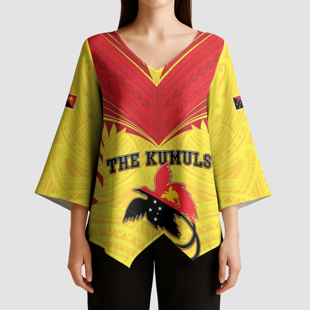 Papua New Guinea Rugby Custom Kimono Sleeve Blouse Kumuls Heritage