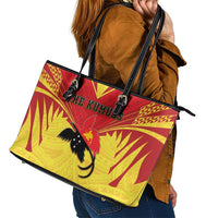 Papua New Guinea Rugby Leather Tote Bag Kumuls Heritage