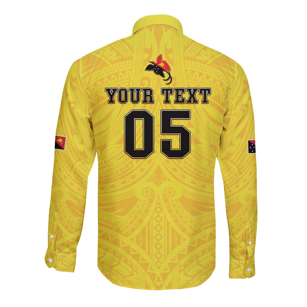 Papua New Guinea Rugby Custom Long Sleeve Button Shirt Kumuls Heritage