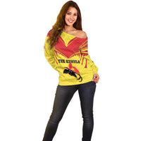 Papua New Guinea Rugby Custom Off Shoulder Sweater Kumuls Heritage