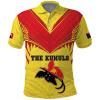 Papua New Guinea Rugby Custom Polo Shirt Kumuls Heritage LT05 Yellow - Polynesian Pride