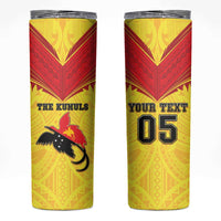 Papua New Guinea Rugby Custom Skinny Tumbler Kumuls Heritage LT05 Yellow - Polynesian Pride