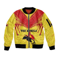 Papua New Guinea Rugby Custom Sleeve Zip Bomber Jacket Kumuls Heritage