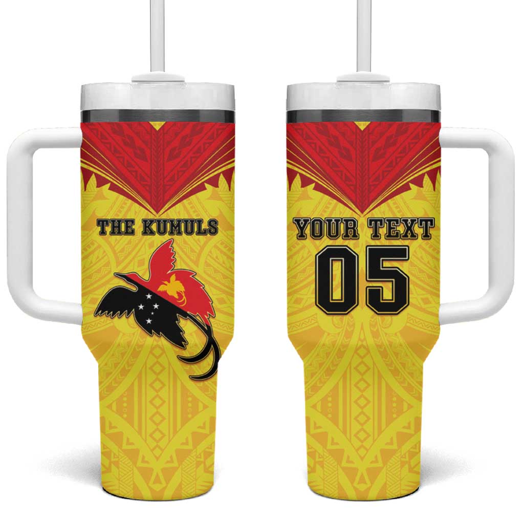 Papua New Guinea Rugby Custom Tumbler With Handle Kumuls Heritage LT05 One Size: 40 oz Yellow - Polynesian Pride