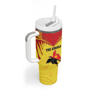 Papua New Guinea Rugby Custom Tumbler With Handle Kumuls Heritage LT05 - Polynesian Pride