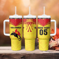 Papua New Guinea Rugby Custom Tumbler With Handle Kumuls Heritage LT05 - Polynesian Pride