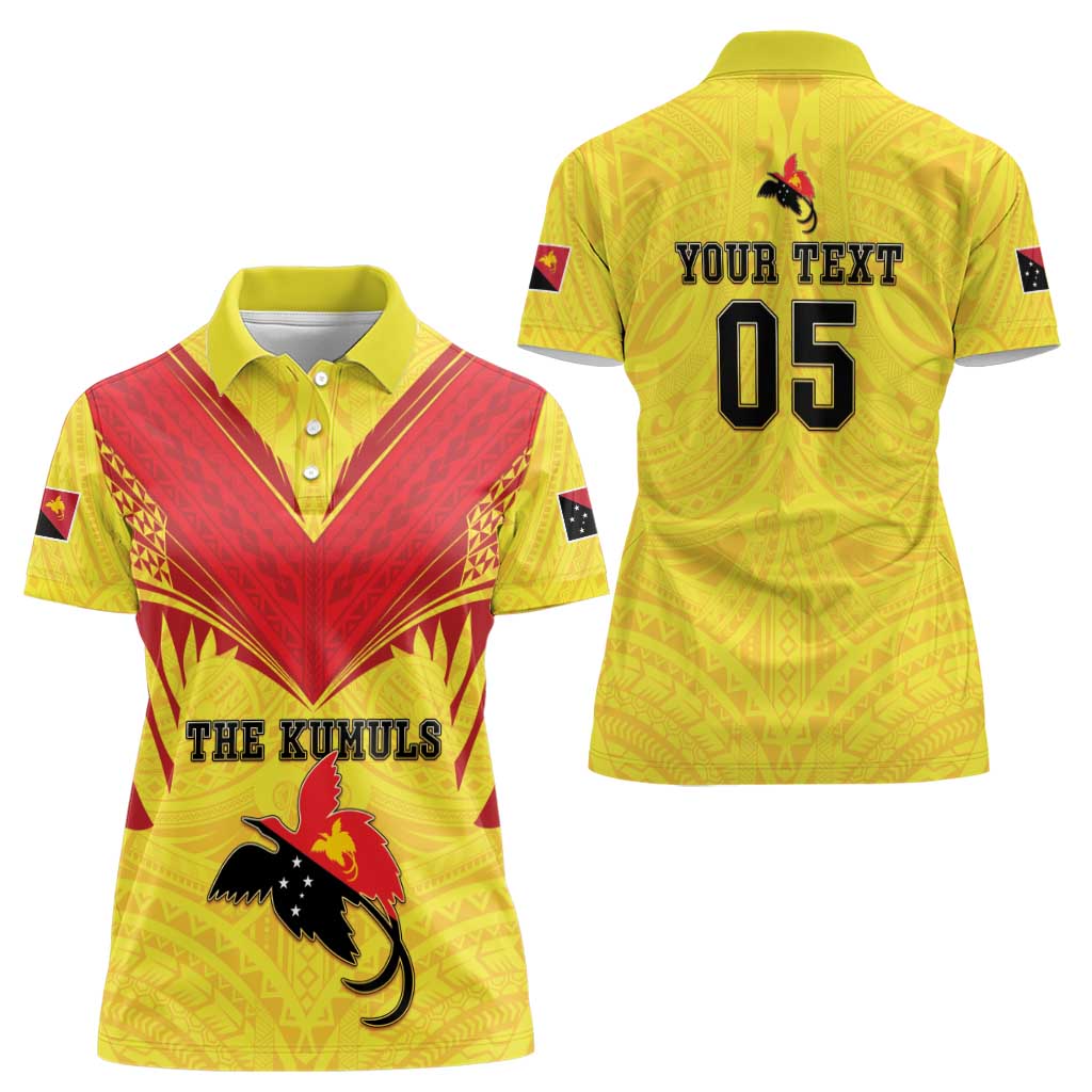 Papua New Guinea Rugby Custom Women Polo Shirt Kumuls Heritage