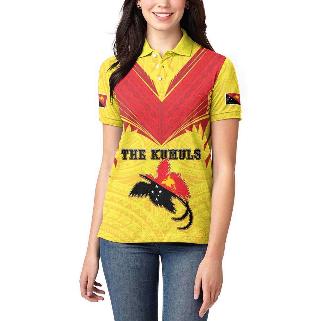Papua New Guinea Rugby Custom Women Polo Shirt Kumuls Heritage