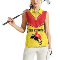 Papua New Guinea Rugby Custom Women Sleeveless Polo Shirt Kumuls Heritage LT05 - Polynesian Pride