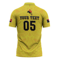 Papua New Guinea Rugby Custom Zipper Polo Shirt Kumuls Heritage LT05 - Polynesian Pride