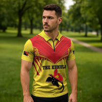 Papua New Guinea Rugby Custom Zipper Polo Shirt Kumuls Heritage LT05 - Polynesian Pride