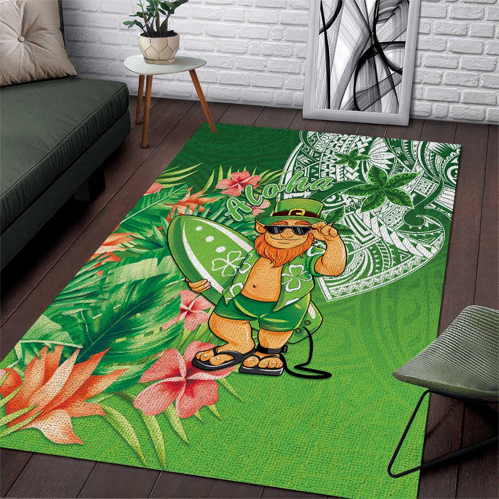 Aloha Hawaii St Patrick's Day Area Rug Polynesian Style LT05 Green - Polynesian Pride