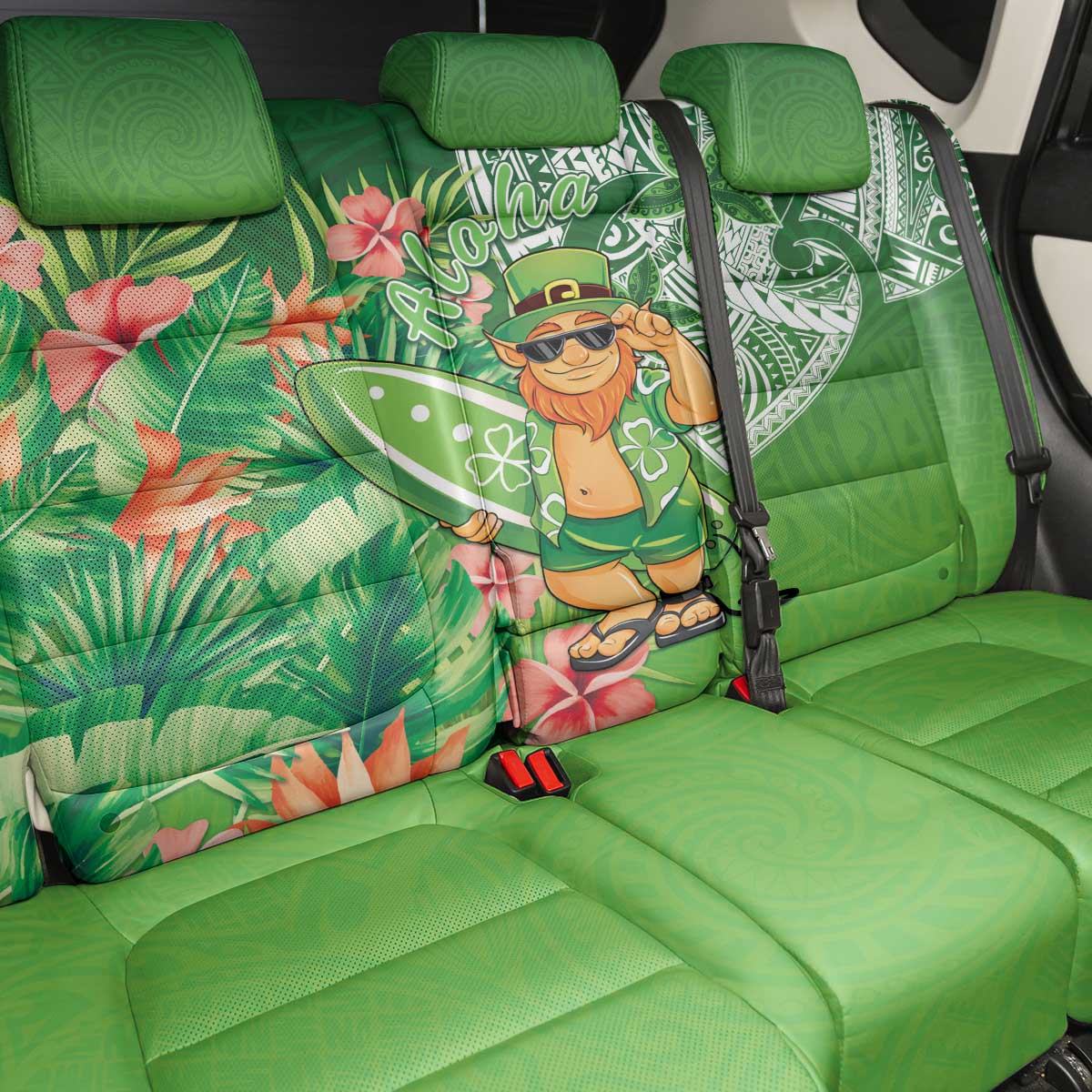 Aloha Hawaii St Patrick's Day Back Car Seat Cover Polynesian Style LT05 - Polynesian Pride