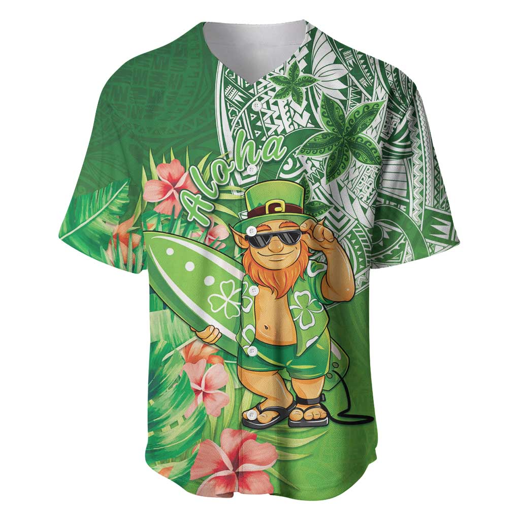 Aloha Hawaii St Patrick's Day Baseball Jersey Polynesian Style LT05 Green - Polynesian Pride