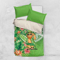 Aloha Hawaii St Patrick's Day Bedding Set Polynesian Style LT05 US Twin 172cm x 218cm Green - Polynesian Pride