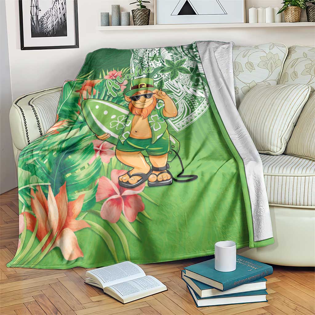 Aloha Hawaii St Patrick's Day Blanket Polynesian Style