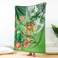 Aloha Hawaii St Patrick's Day Blanket Polynesian Style