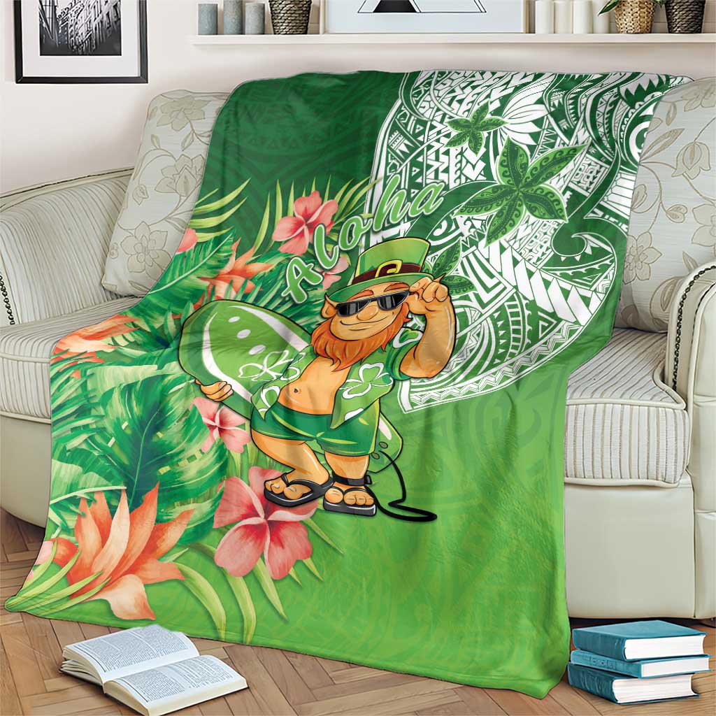 Aloha Hawaii St Patrick's Day Blanket Polynesian Style