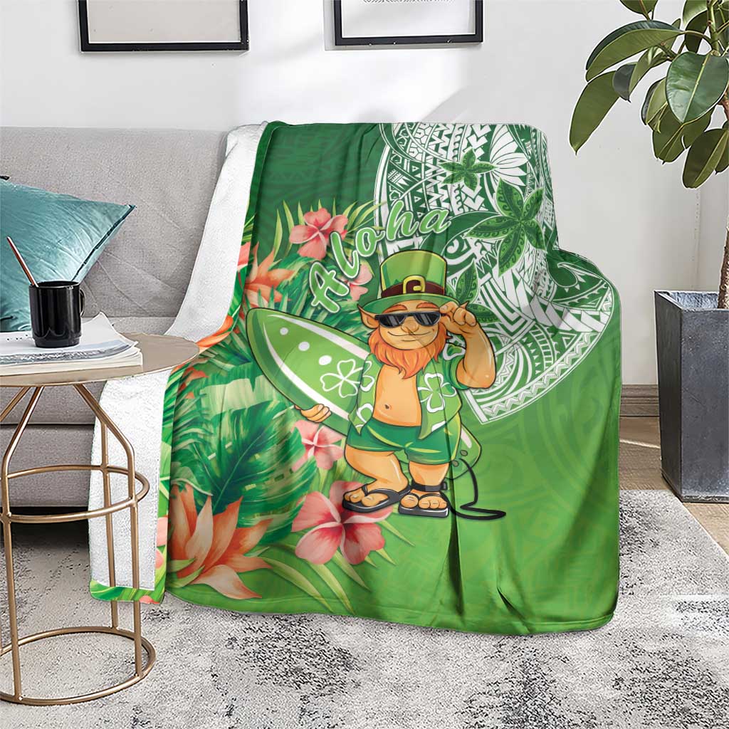 Aloha Hawaii St Patrick's Day Blanket Polynesian Style