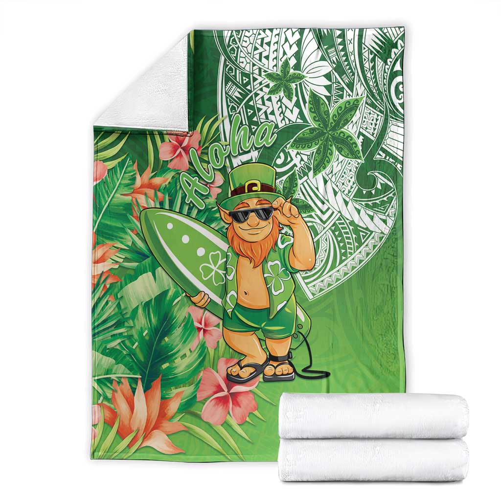 Aloha Hawaii St Patrick's Day Blanket Polynesian Style