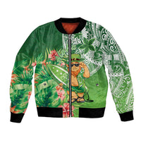 Aloha Hawaii St Patrick's Day Bomber Jacket Polynesian Style LT05 Unisex Green - Polynesian Pride