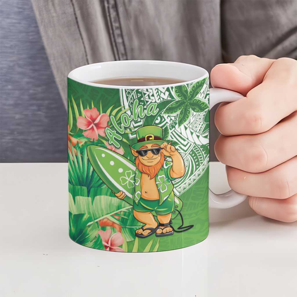 Aloha Hawaii St Patrick's Day Ceramic Mug Polynesian Style