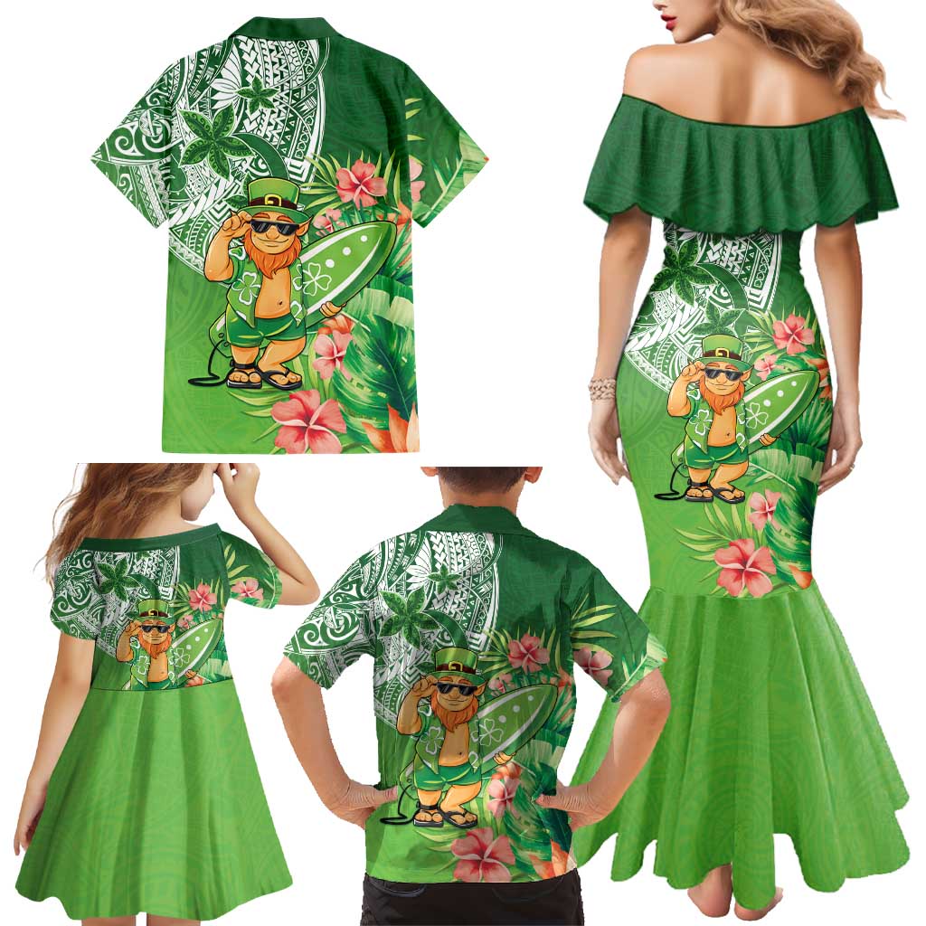 Aloha Hawaii St Patrick's Day Family Matching Mermaid Dress and Hawaiian Shirt Polynesian Style LT05 - Polynesian Pride